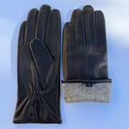 Women's Drum Dyed Lamb Leather Gloves with Wool Blend Lining