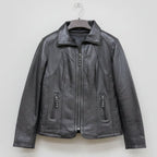 Women's Classic Sheepskin Leather Jacket with Removable Insulation