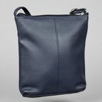Slim Leather Crossbody. Small Vertical Zip Women’s Bag with Adjustable Strap