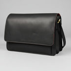Derek Alexander Half Flap Organizer Leather Messenger Crossbody Bag