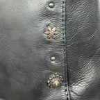 MET Women's Cow Leather Crossbody Bag with Front Zipper Pocket & Stud Detail