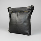 MET Cow Leather Crossbody Bag with Woven Front