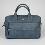 Buffalo Leather Laptop Bag 17". Travel Briefcase with Luggage Sleeve