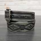 Keldon Men's Grain Leather Embossed Belt with Removable Buckle