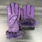 Women’s Sheep Leather Gloves with Rabbit Fur Trim