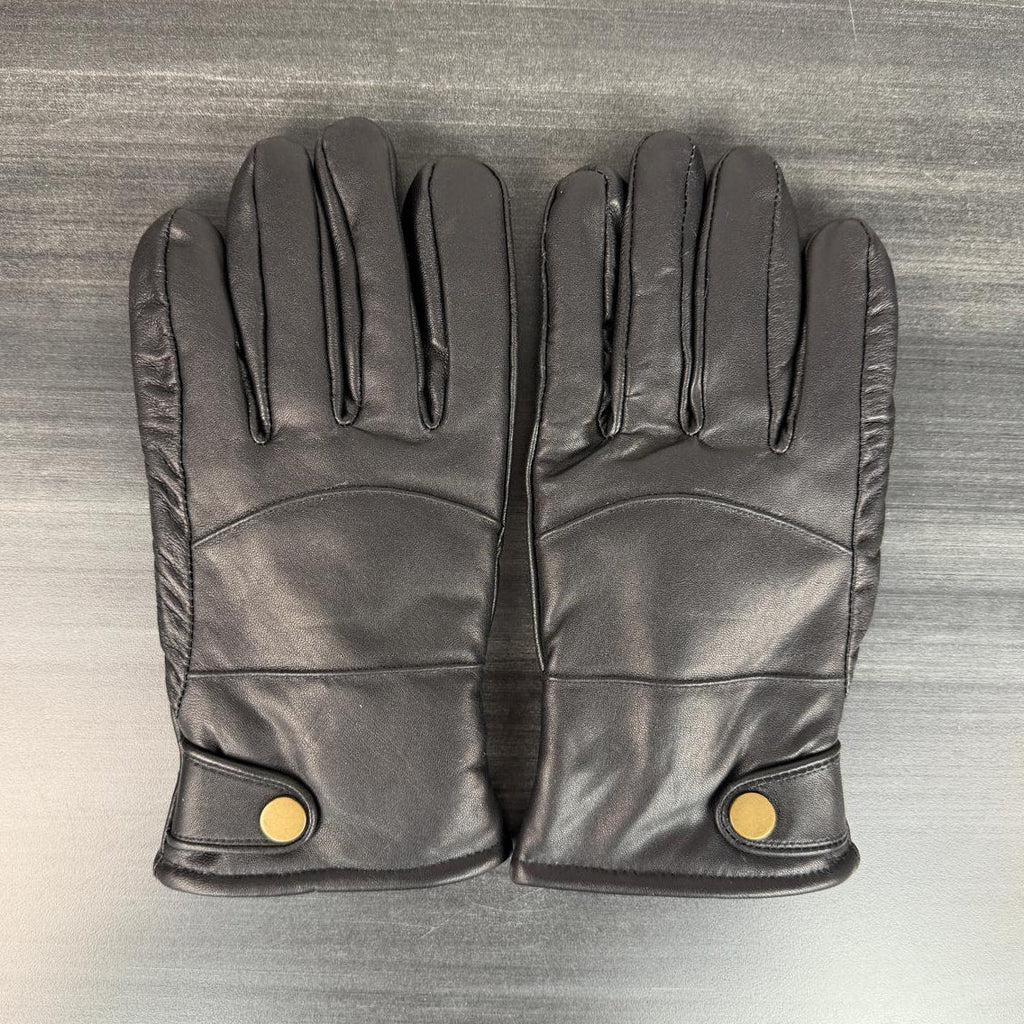 Men’s Sheep Leather Winter Gloves with Thick Fleece