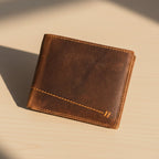 Greenwood Leather Men's Bifold Wallet. Premium RFID Protection Wallet with Flip ID Window