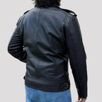 Mens Soft Lamb Leather Biker Look Jacket Premium Black Fashion Coat