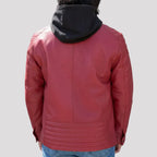 BOL Mens Alvin Lambskin Leather Jacket with Removable Hood