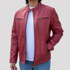 BOL Mens Alvin Lambskin Leather Jacket with Removable Hood