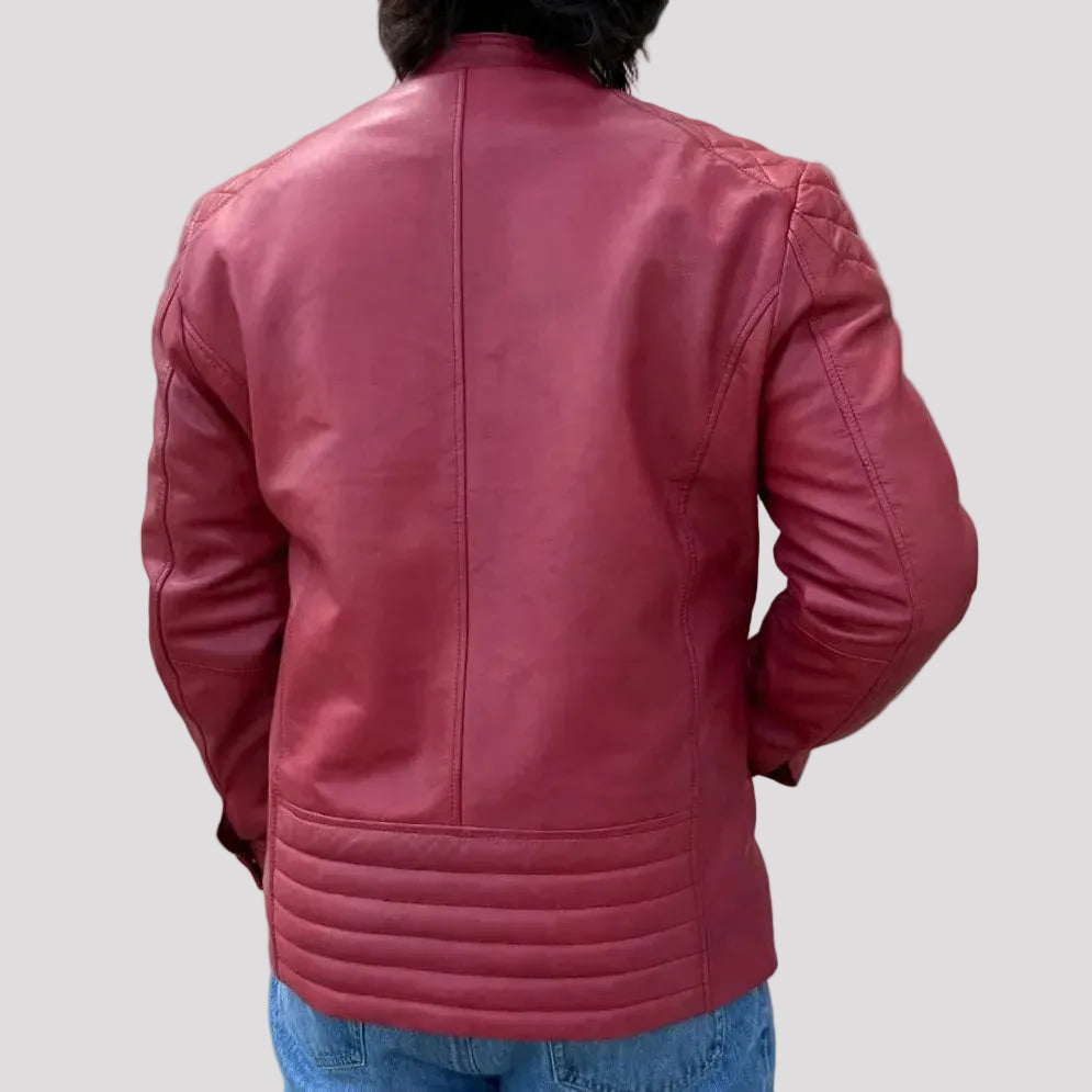 BOL Mens Alvin Lambskin Leather Jacket with Removable Hood