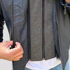 BOL Mens Bally Lambskin Leather Jacket with Removable Hood