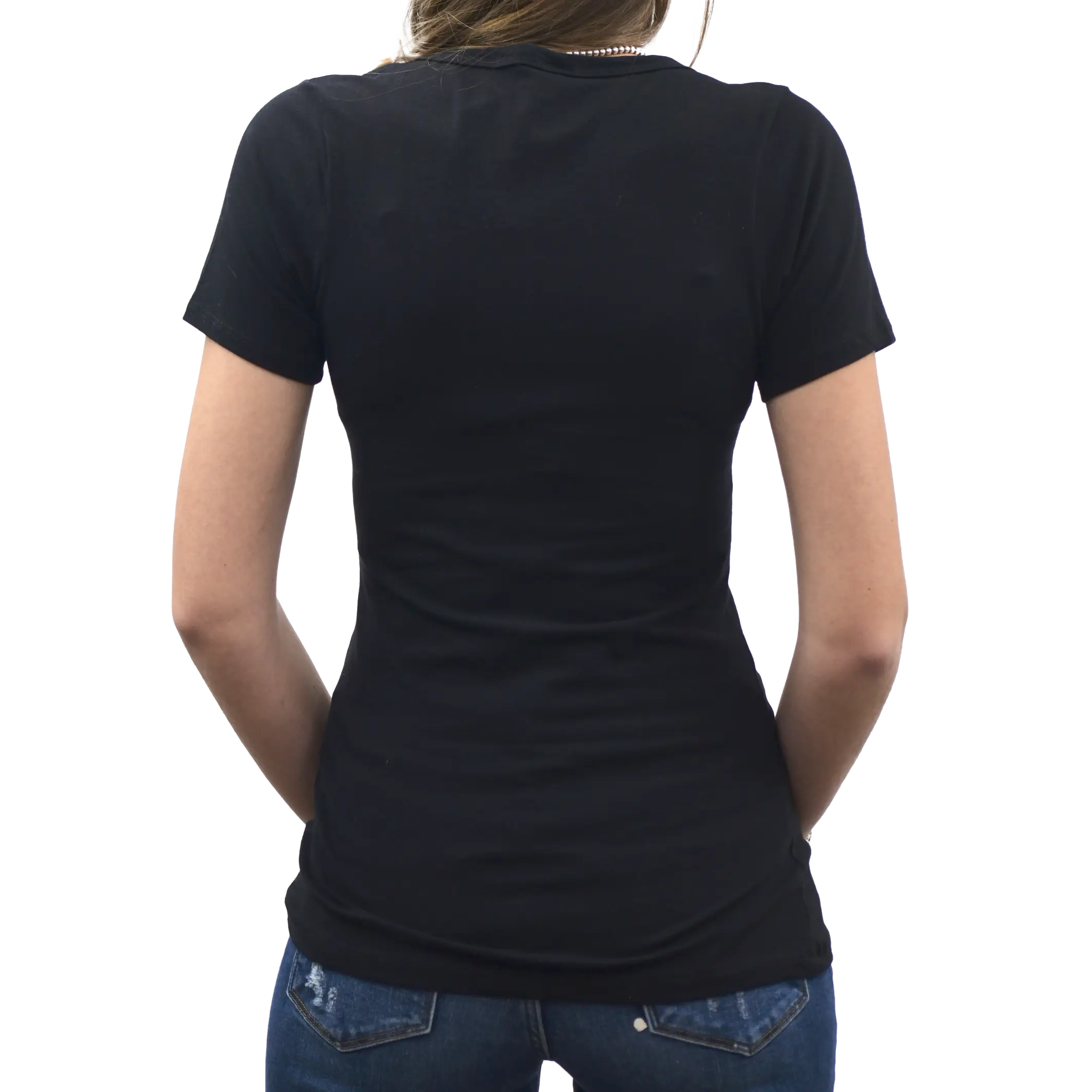 Wild West V-Neck Tee with Steerhead and Cacti