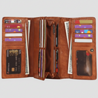 MET Women’s Leather Basket Weave Wallet. Artisan Woven Multi-Card Organizer