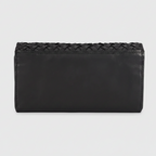MET Women’s Leather Basket Weave Wallet. Artisan Woven Multi-Card Organizer