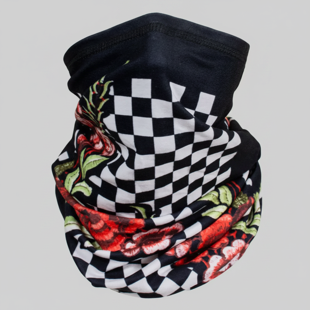 ZANheadgear Floral Checkered Motley Tube