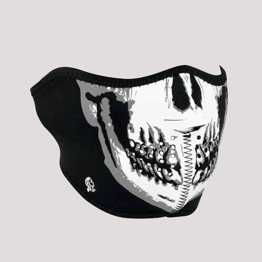 ZANheadgear Half Mask Neoprene Skull Face Glow in the Dark