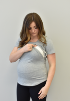 Zoe Zipper Short Sleeve Nursing Tee Shirt