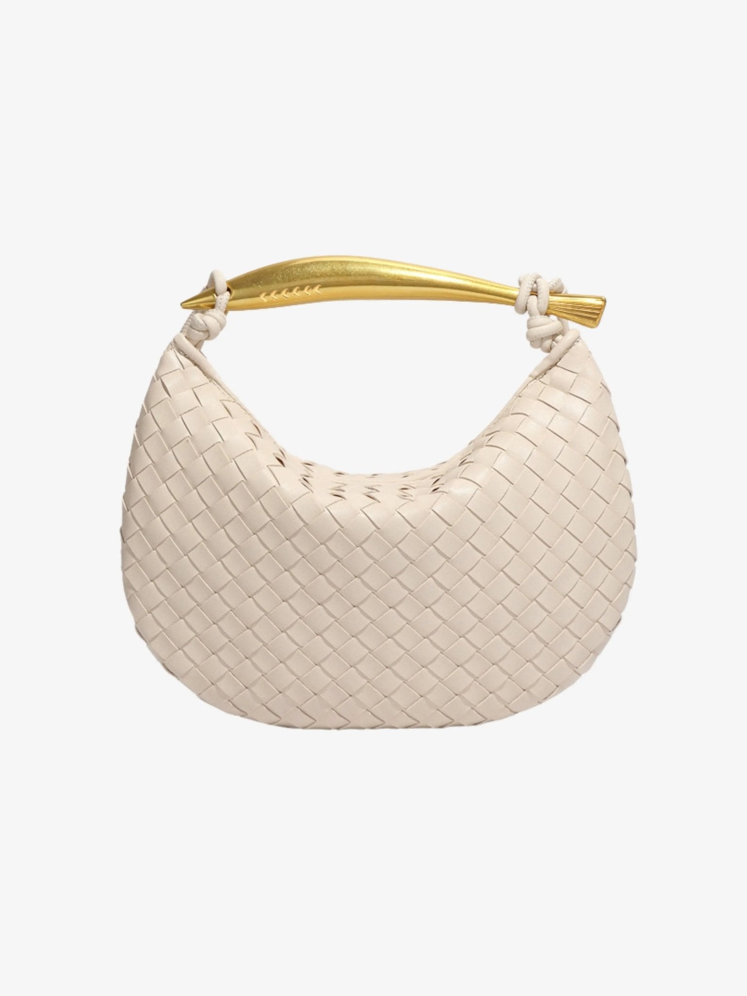 Amara Woven Leather Handbag – Sculptural Handle Designer-Inspired Bag