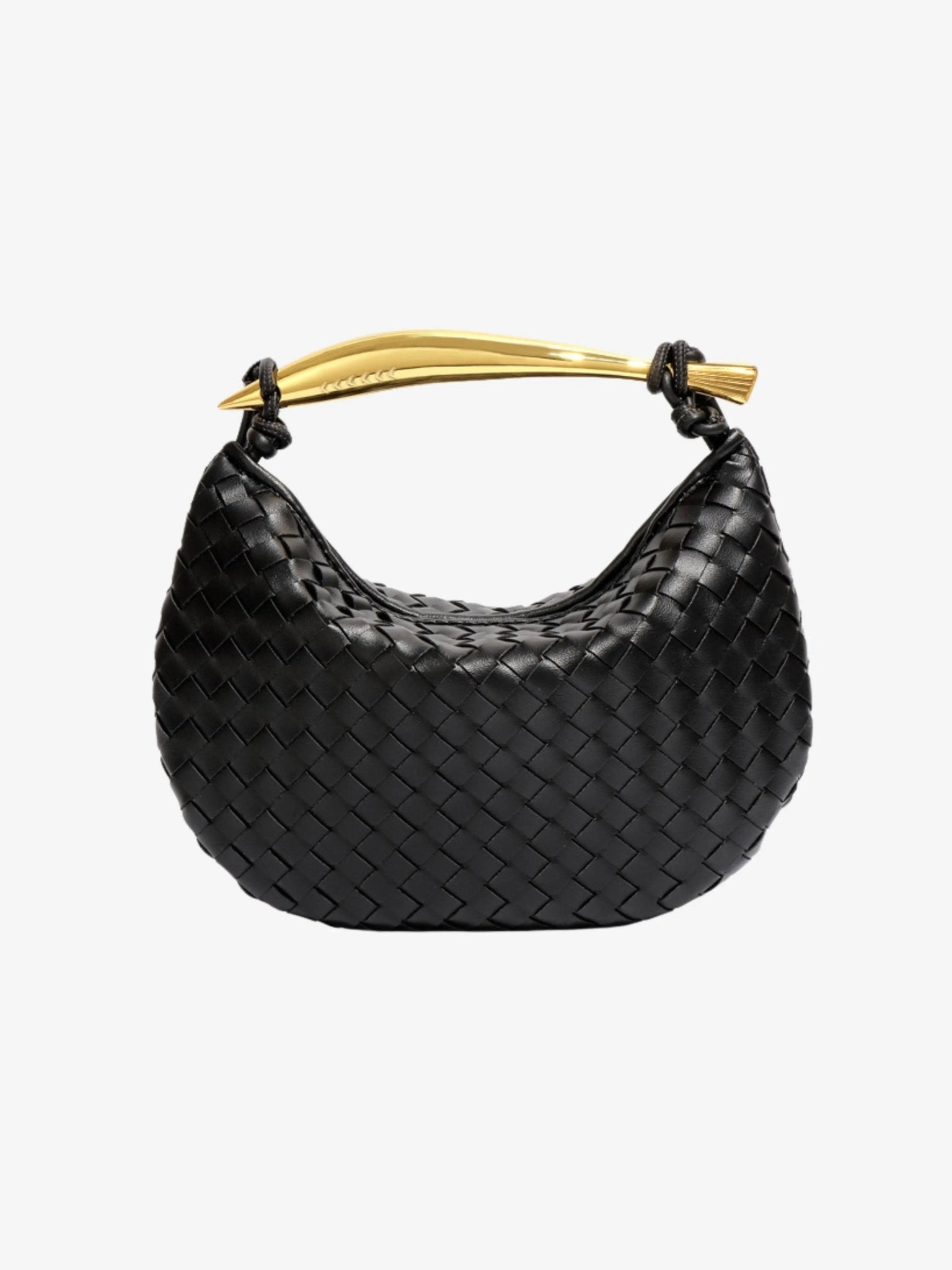 Amara Woven Leather Handbag – Sculptural Handle Designer-Inspired Bag