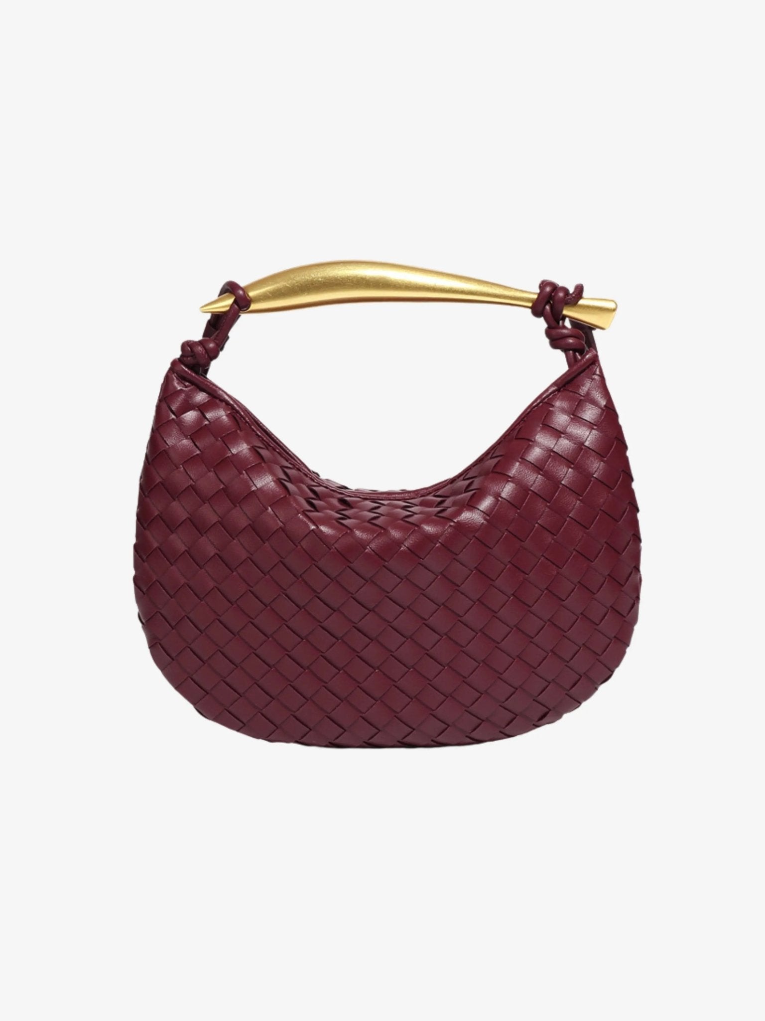 Amara Woven Leather Handbag – Sculptural Handle Designer-Inspired Bag