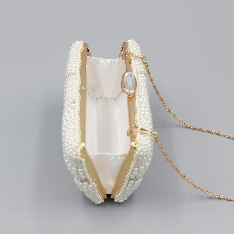 Genevieve | Pearl Embellished Evening Clutch – Classic Luxury