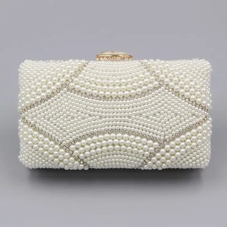 Genevieve | Pearl Embellished Evening Clutch – Classic Luxury