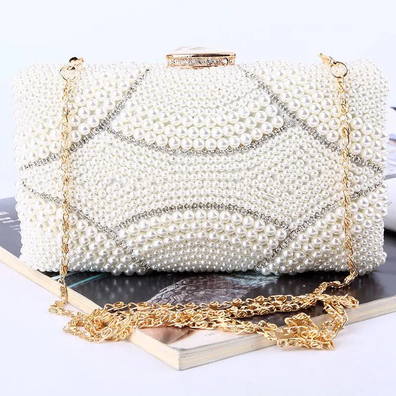 Genevieve | Pearl Embellished Evening Clutch – Classic Luxury
