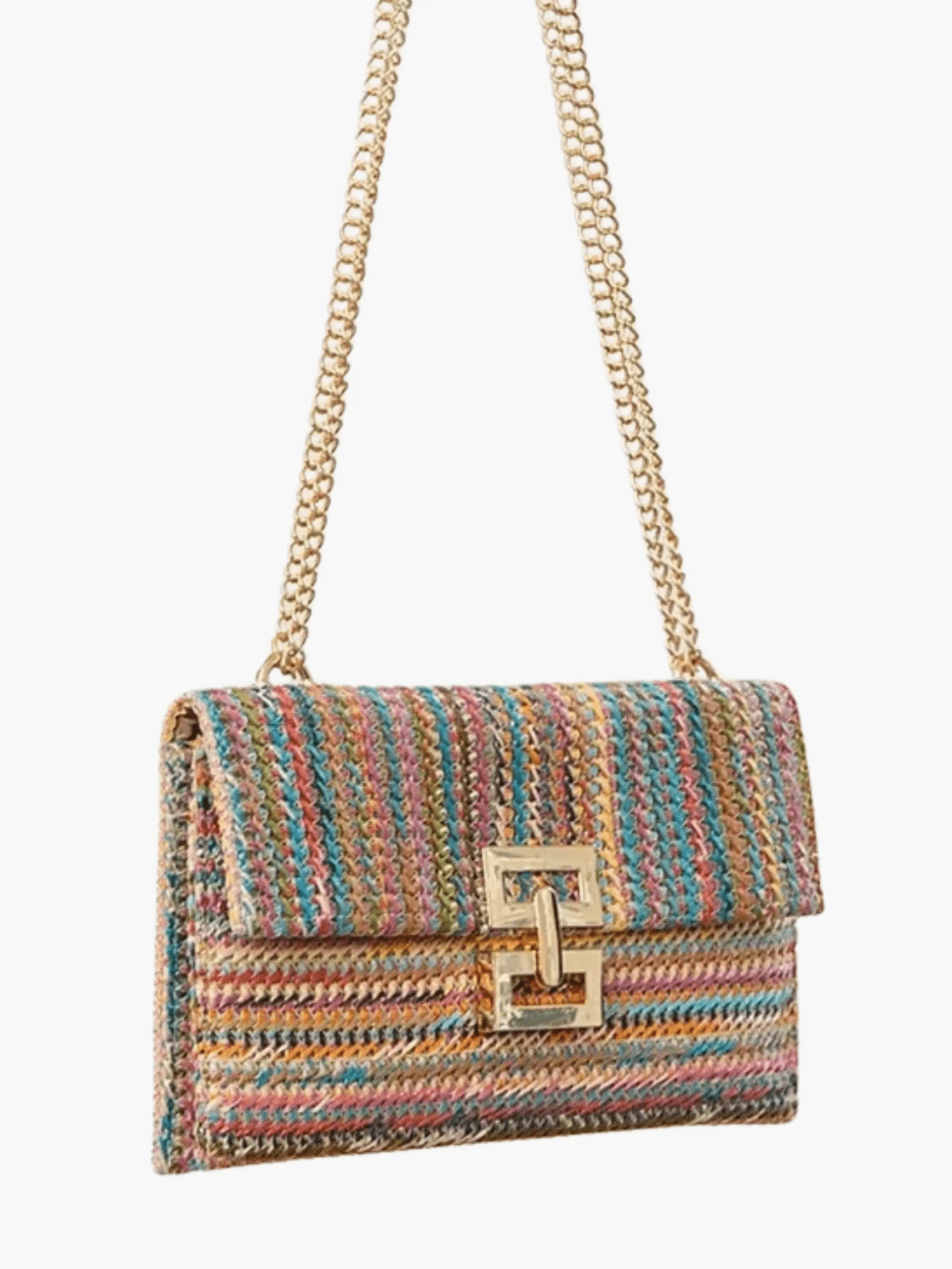 Soleil | Woven Raffia Chain Shoulder Bag – Effortless Chic