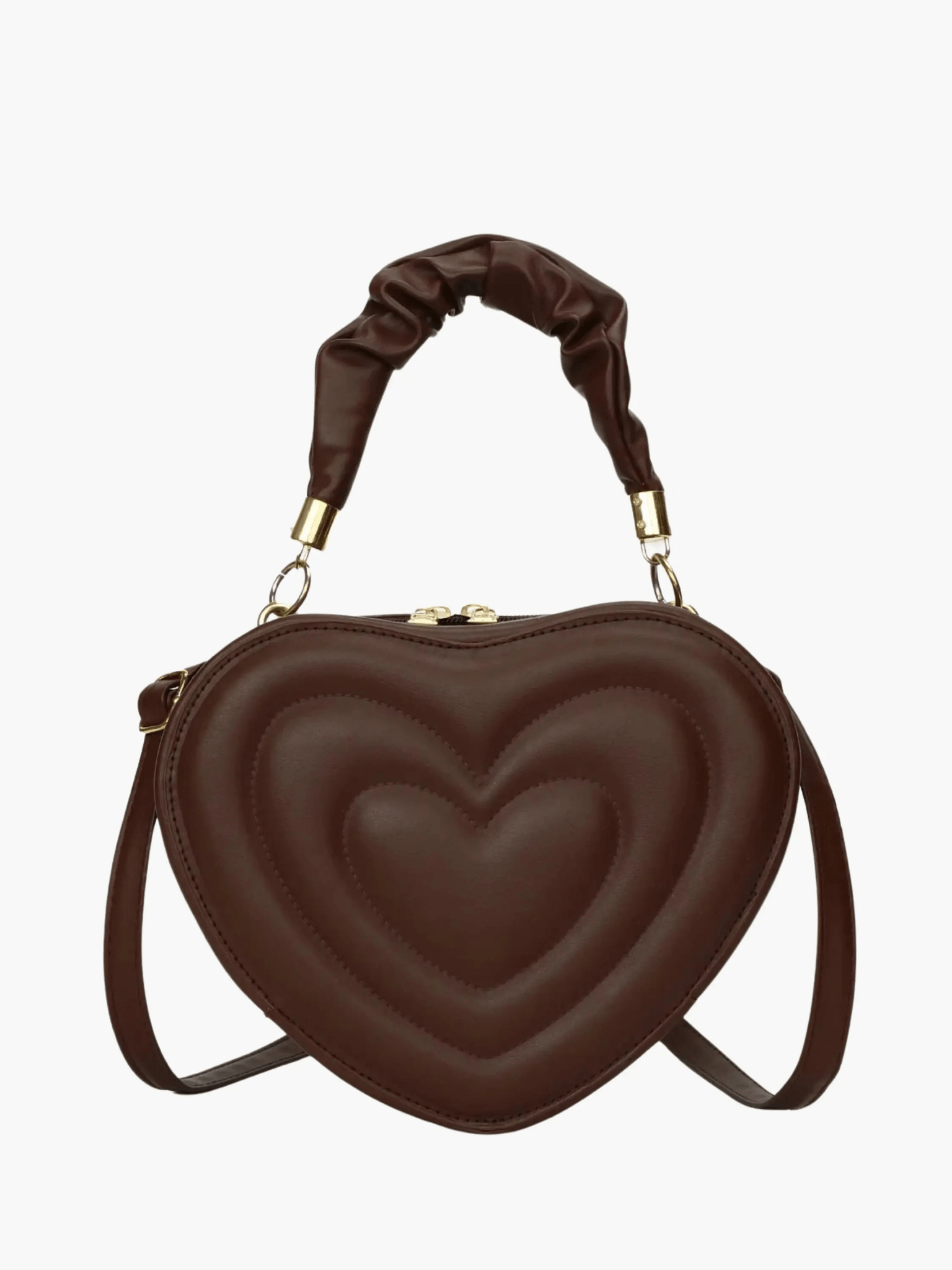 Amour | Brown Heart-Shaped Leather Bag – Playful & Chic