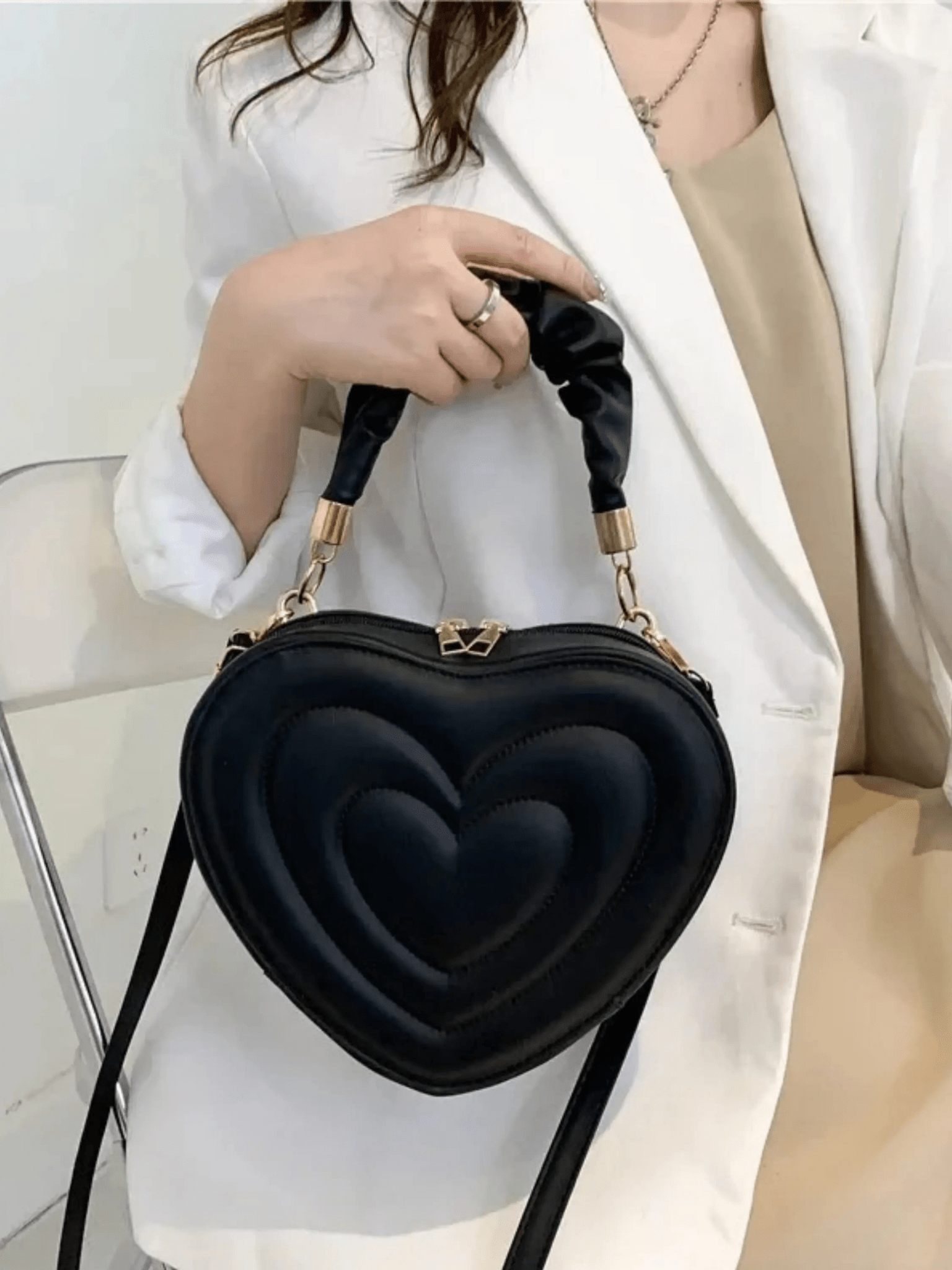 Amour | Brown Heart-Shaped Leather Bag – Playful & Chic