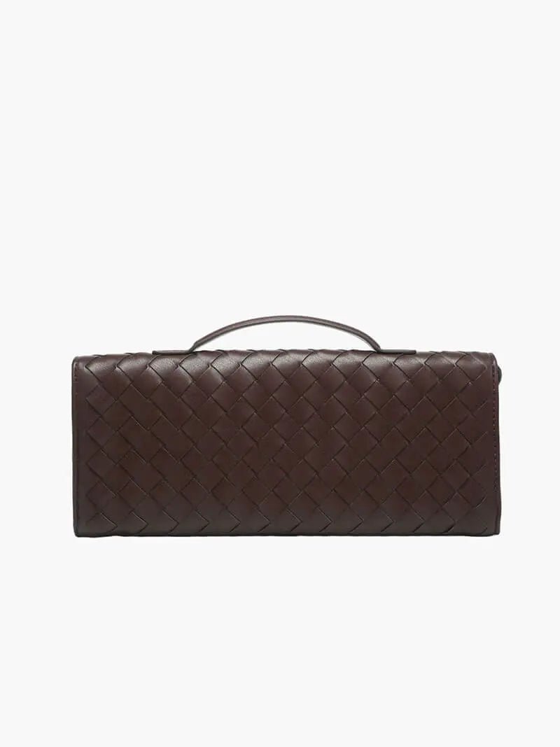 Isla | Black Woven Leather Shoulder Bag – Modern Luxury