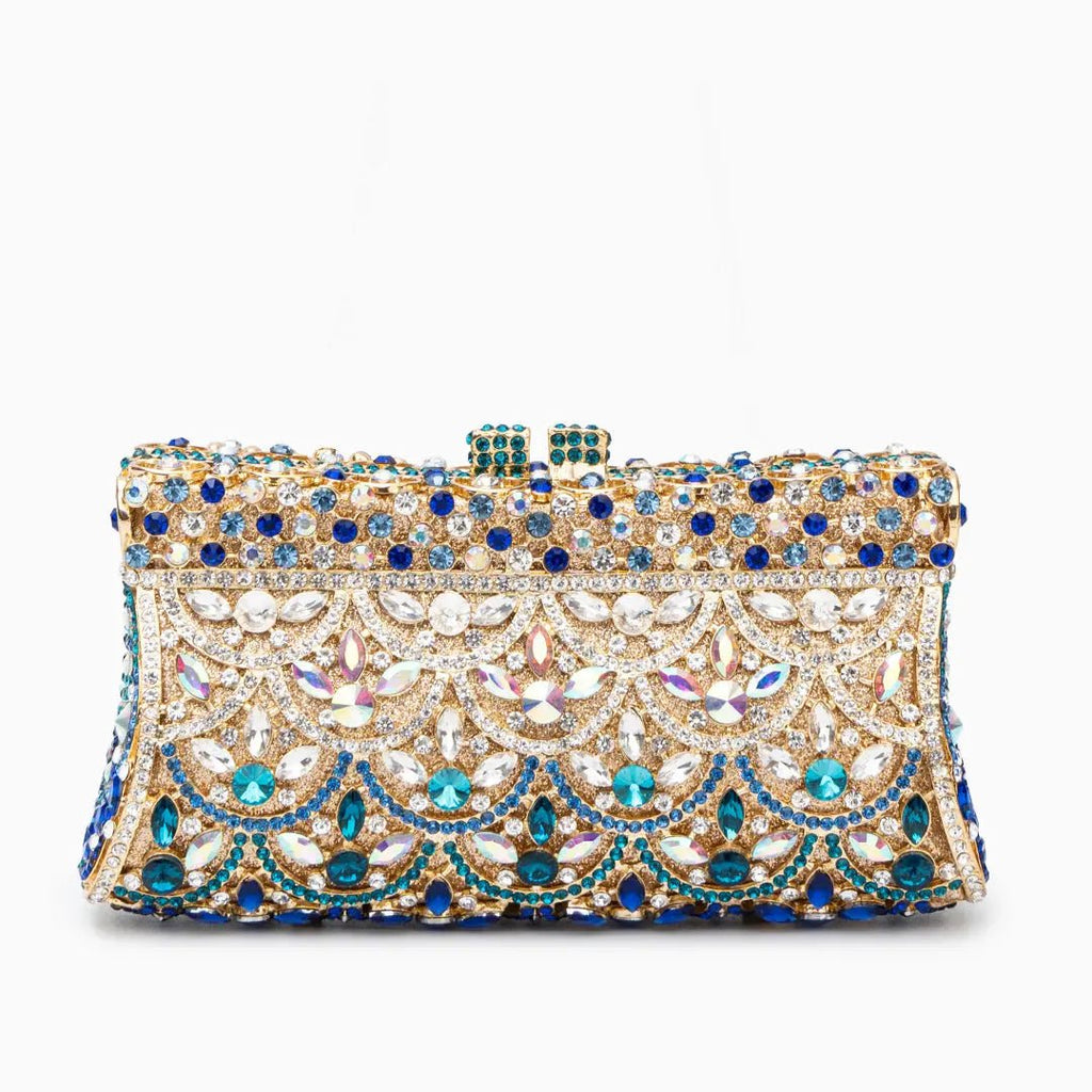 Empress | Multicolor Crystal Embellished Evening Clutch – Regal Elegance
