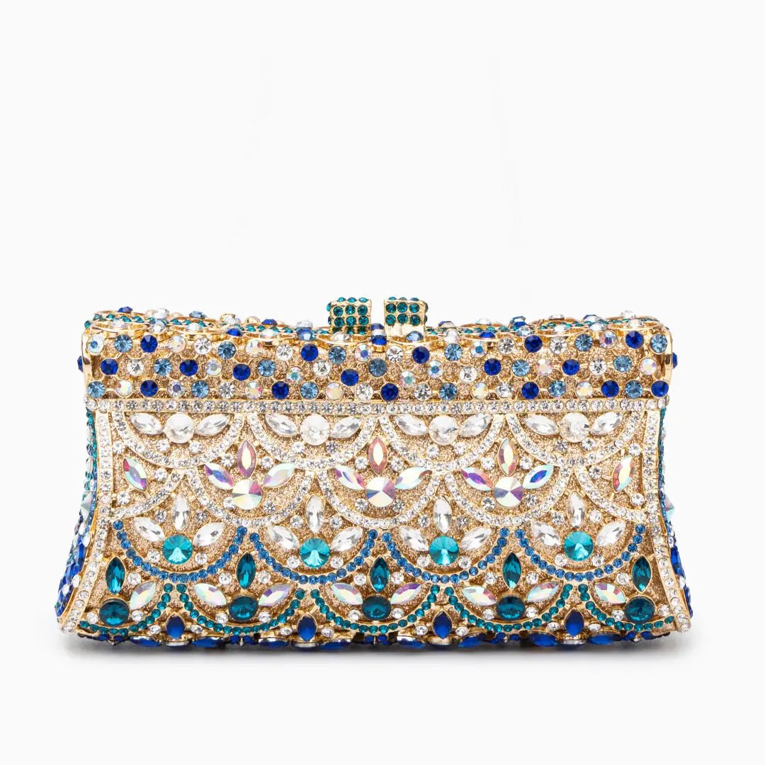 Empress | Multicolor Crystal Embellished Evening Clutch – Regal Elegance