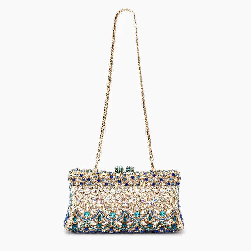 Empress | Multicolor Crystal Embellished Evening Clutch – Regal Elegance