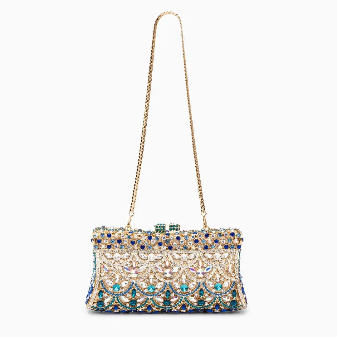 Empress | Multicolor Crystal Embellished Evening Clutch – Regal Elegance