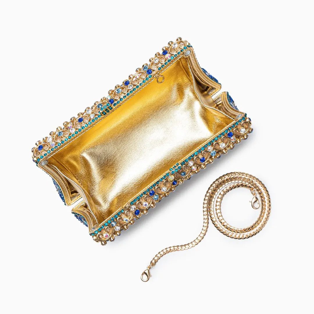 Empress | Multicolor Crystal Embellished Evening Clutch – Regal Elegance