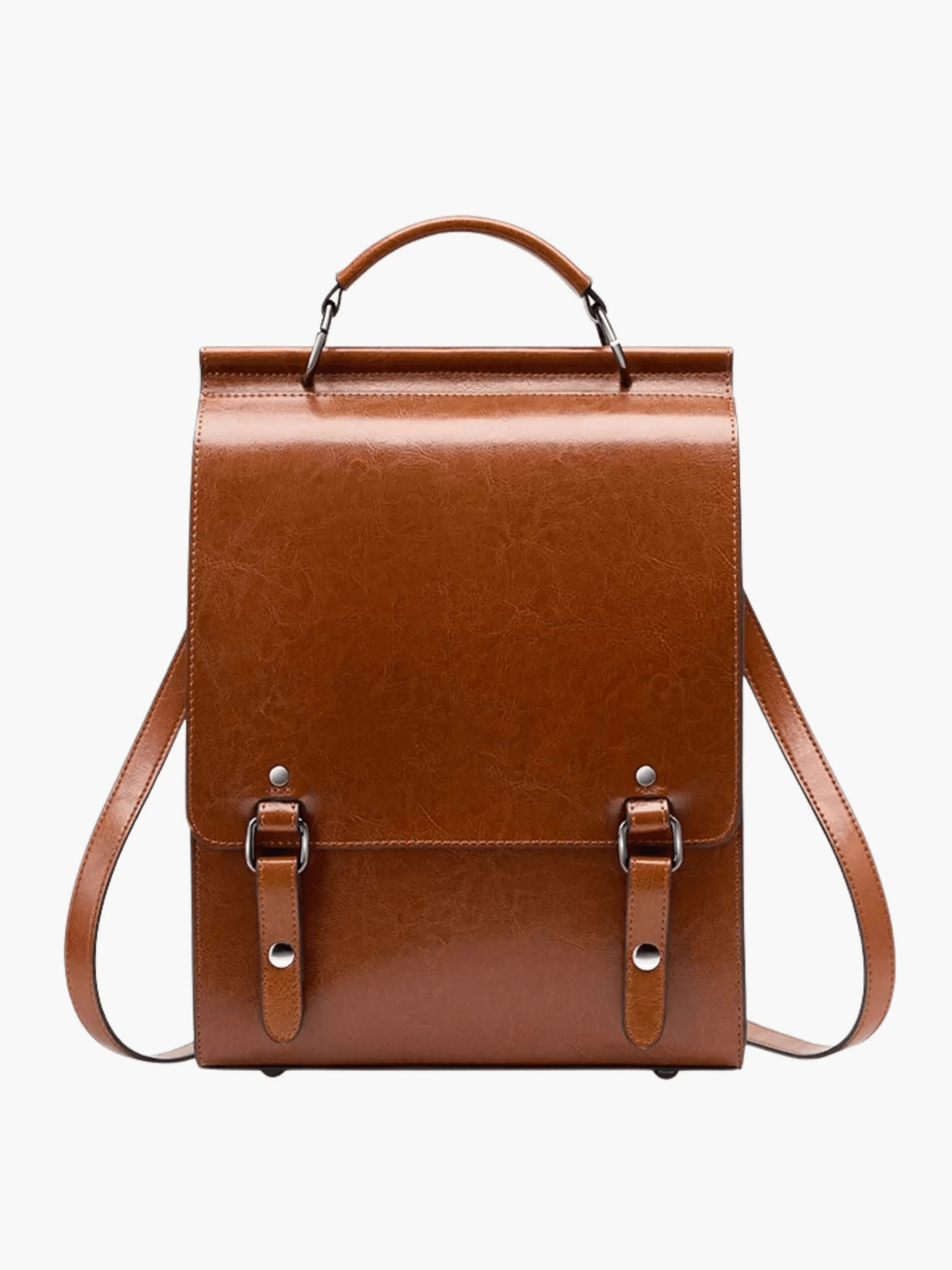 Estelle | Vintage Brown Leather Backpack – Classic Sophistication