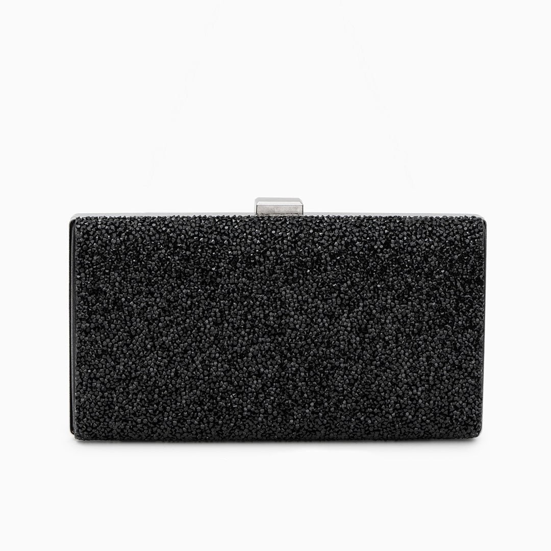 Ziranya | Black Beaded Evening Clutch – Sleek Sophistication