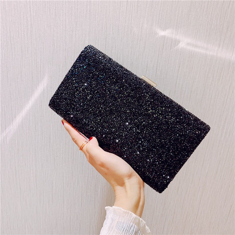 Ziranya | Black Beaded Evening Clutch – Sleek Sophistication