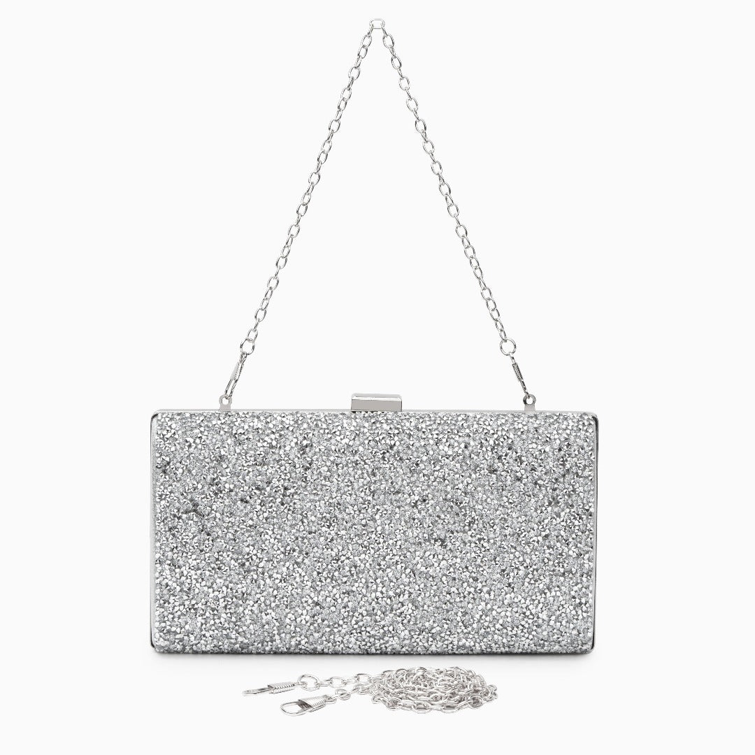 Ziranya | Black Beaded Evening Clutch – Sleek Sophistication