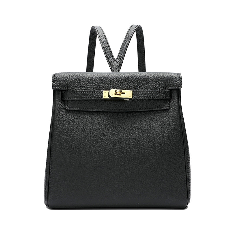 Halia | Elegant Black Leather Backpack – Stylish, Chic & Functional