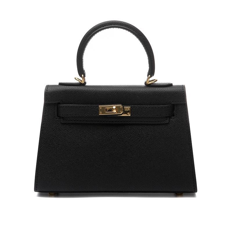 Isla | Black Structured Top-Handle Bag – Timeless & Elegant