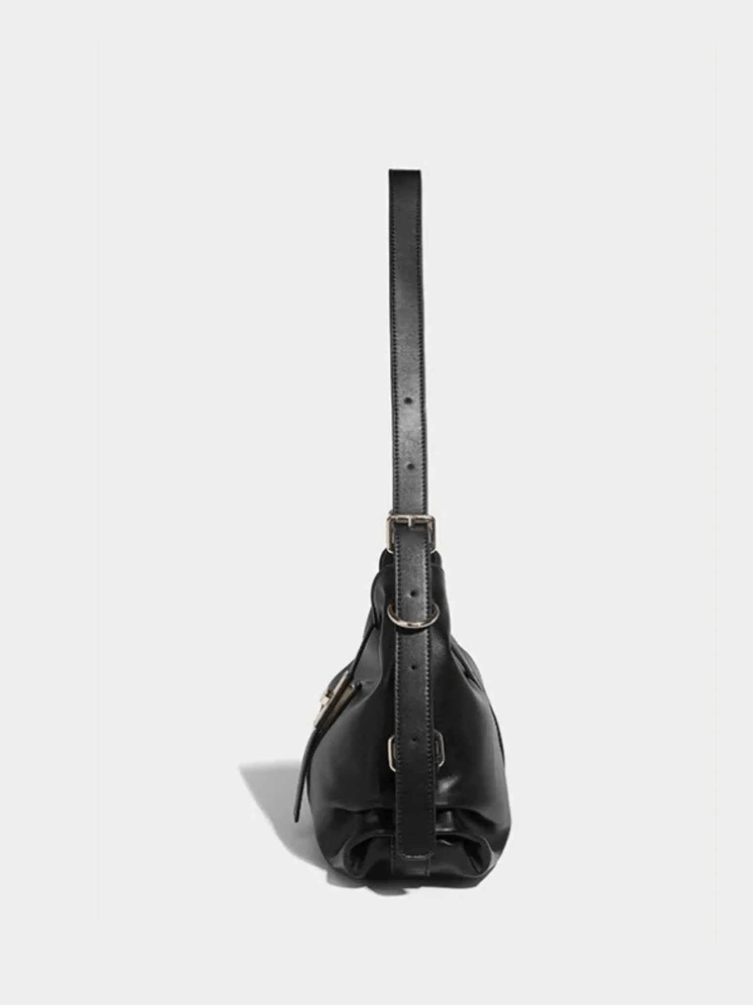Velithra | Luxe Black Leather Shoulder Bag – Elegant & Versatile