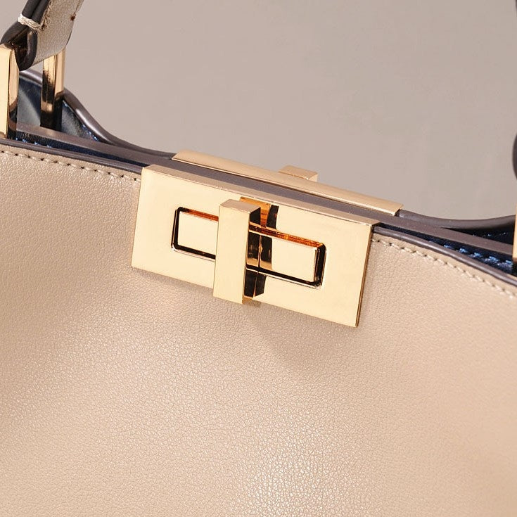 Xylora | White Structured Leather Tote – Elegant & Timeless