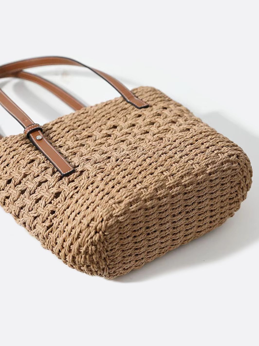 Marina Woven Rope Tote – Open-Weave Straw Bag