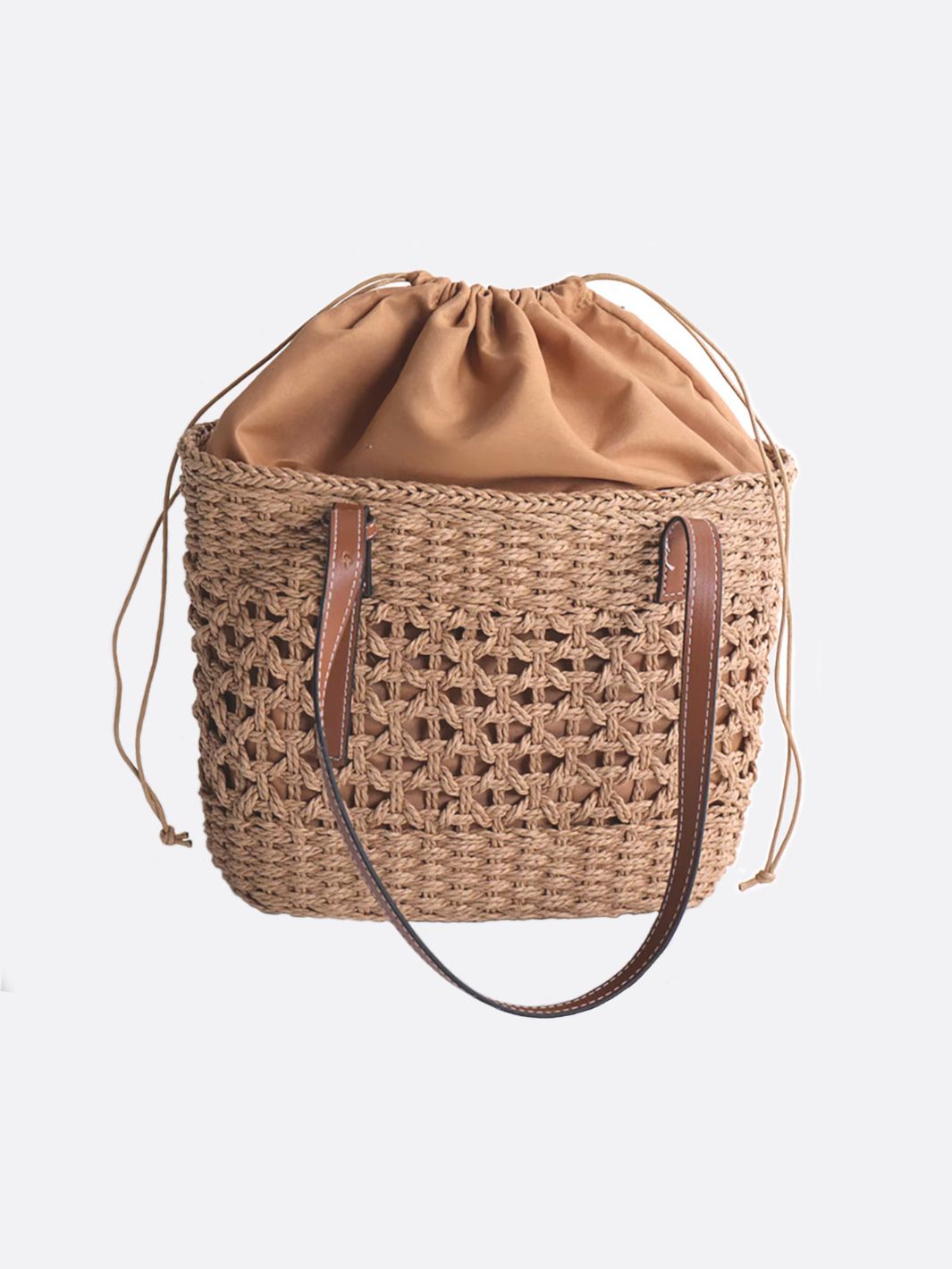 Marina Woven Rope Tote – Open-Weave Straw Bag
