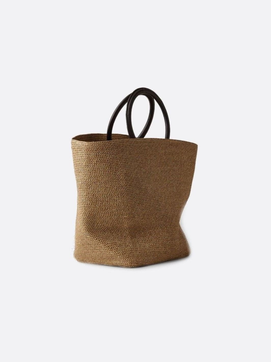 Noa Minimalist Straw Tote – Structured Woven Bag