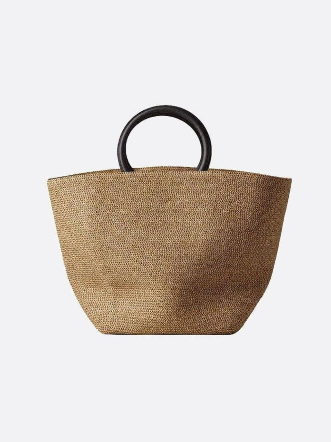 Noa Minimalist Straw Tote – Structured Woven Bag