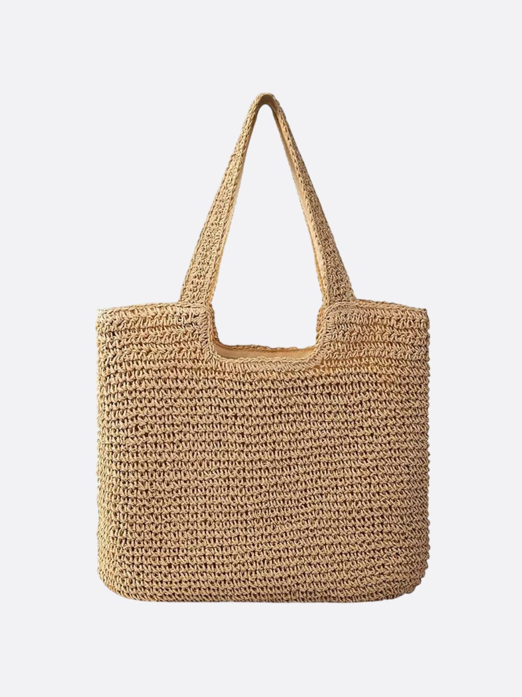 Square Woven Tote Bag – Minimalist Handcrafted Shoulder Bag